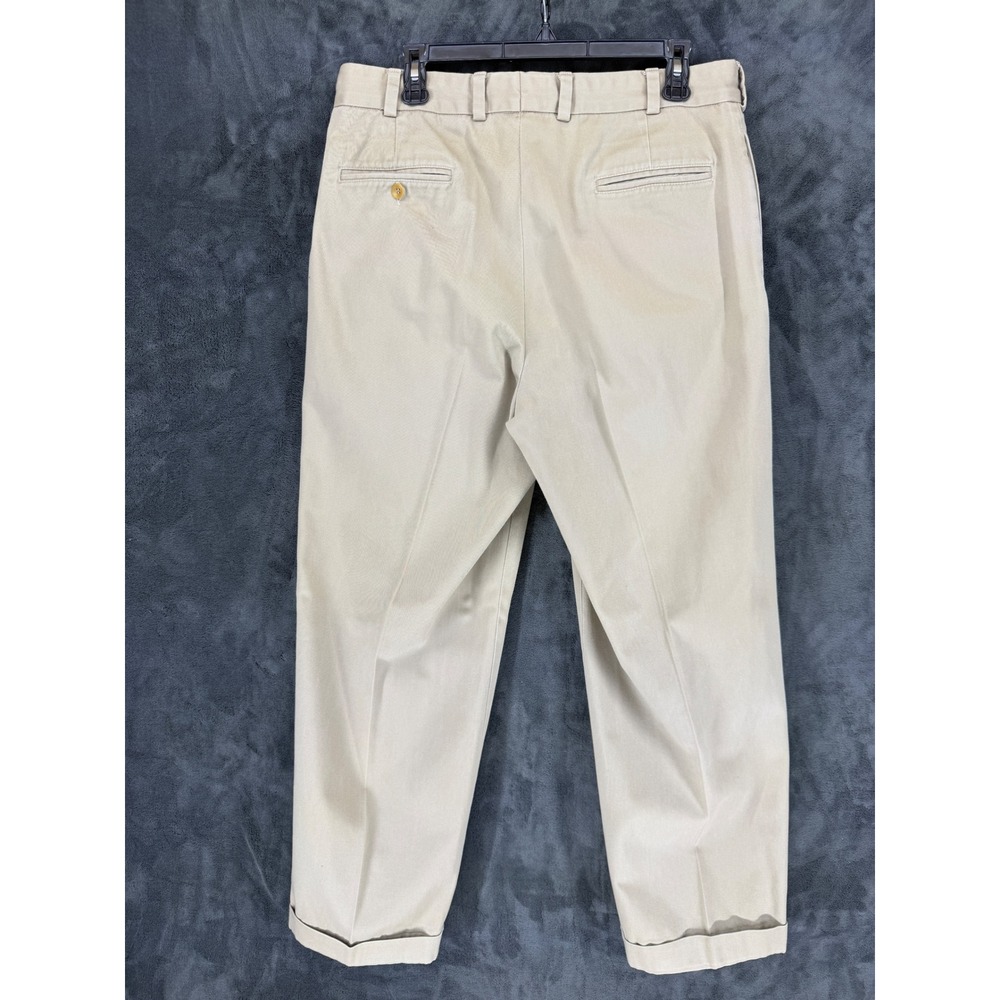 Bills Khakis M1 Pleated Trousers Mens 35 Khaki Tan Cotton Made in USA Cuffed - Picture 13 of 15